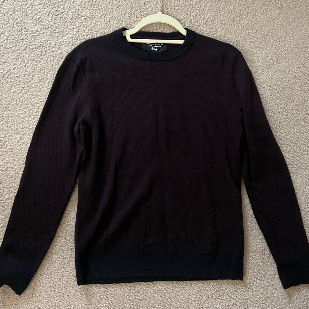 Banana Republic Baruffa Wool Sweater in Maroon and Black